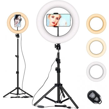 Lampa pierścieniowa 10" statyw 53" pilot uchwyt [23140000824]